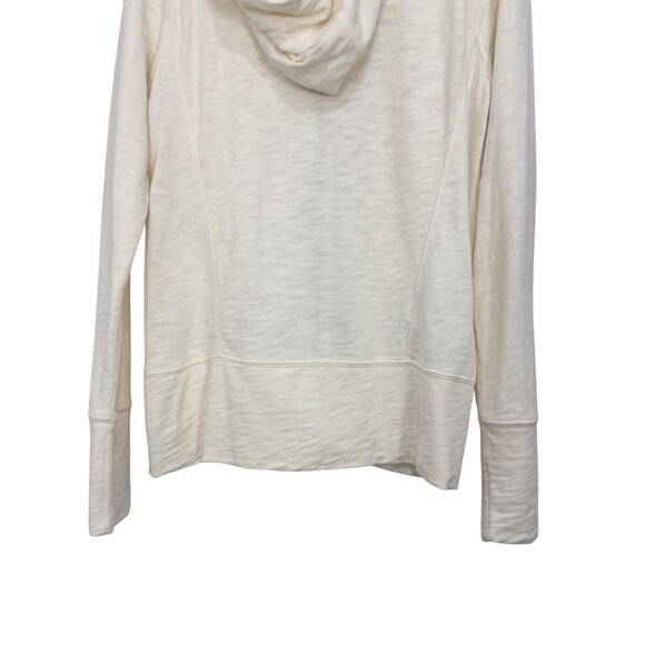 Eddie Bauer Womens SZ M Cream-Ivory Full Zip Hoodie Sweater Reglan Long Sleeve - Picture 11 of 13